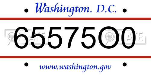 65575O0 District Of Columbia License Plate