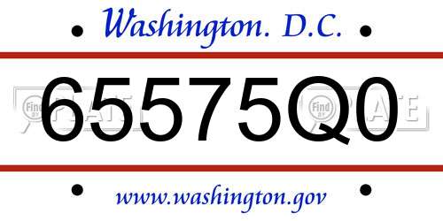 65575Q0 District Of Columbia License Plate