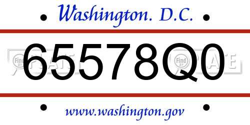 65578Q0 District Of Columbia License Plate