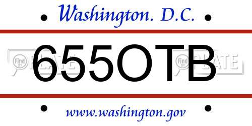 655OTB District Of Columbia License Plate