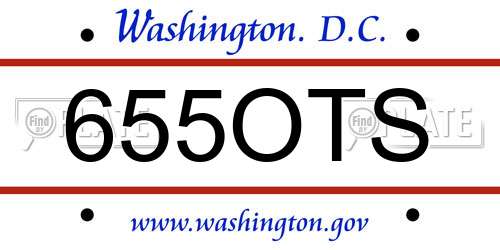 655OTS District Of Columbia License Plate