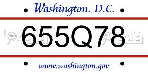 655Q78 District Of Columbia License Plate