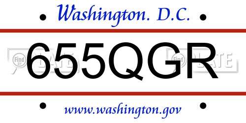655QGR District Of Columbia License Plate