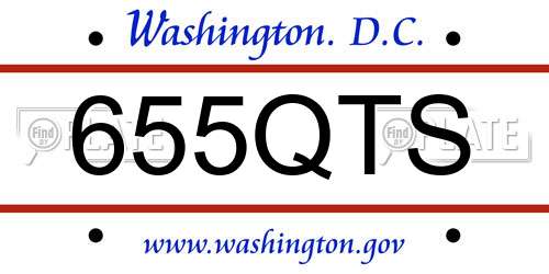 655QTS District Of Columbia License Plate