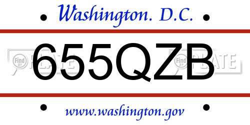 655QZB District Of Columbia License Plate