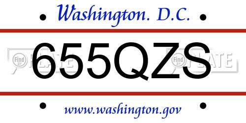 655QZS District Of Columbia License Plate