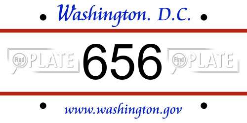 656 District Of Columbia License Plate