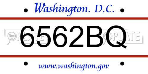 6562BQ District Of Columbia License Plate
