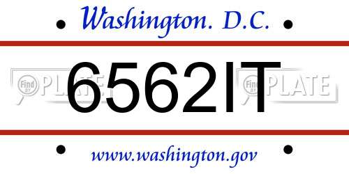6562IT District Of Columbia License Plate
