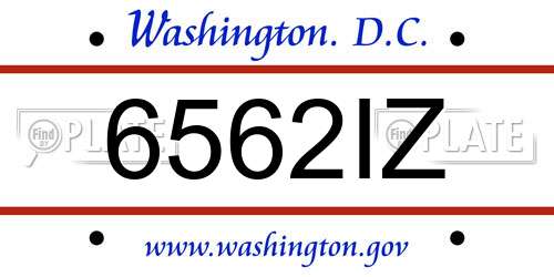 6562IZ District Of Columbia License Plate