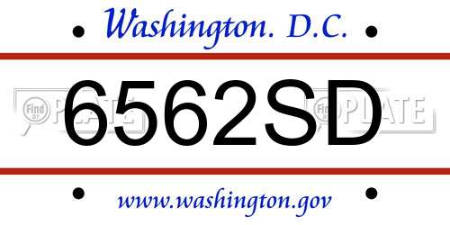 6562SD District Of Columbia License Plate