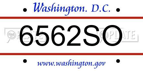 6562SO District Of Columbia License Plate