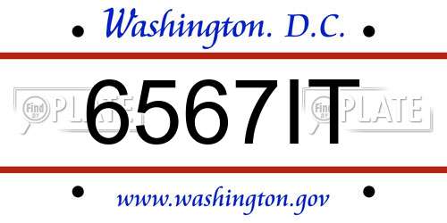 6567IT District Of Columbia License Plate