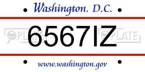 6567IZ District Of Columbia License Plate