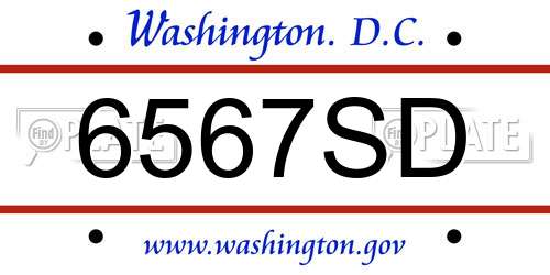 6567SD District Of Columbia License Plate