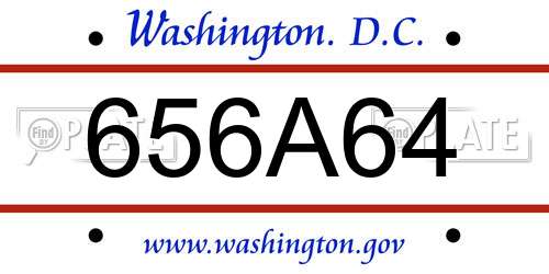 656A64 District Of Columbia License Plate