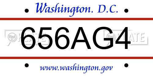 656AG4 District Of Columbia License Plate