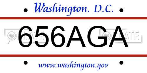 656AGA District Of Columbia License Plate