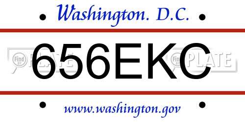 656EKC District Of Columbia License Plate