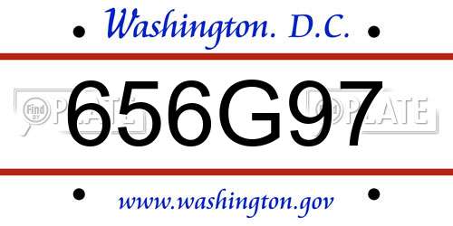 656G97 District Of Columbia License Plate