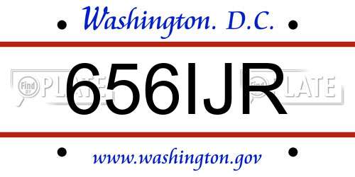 656IJR District Of Columbia License Plate