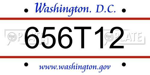 656T12 District Of Columbia License Plate