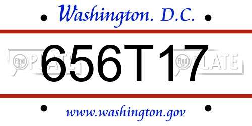 656T17 District Of Columbia License Plate