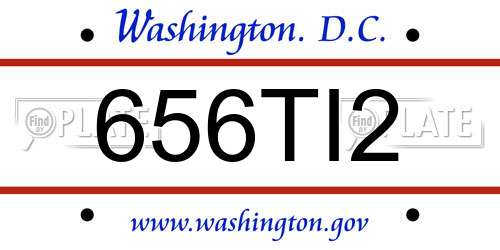 656TI2 District Of Columbia License Plate
