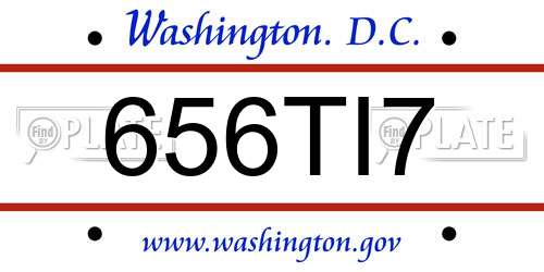 656TI7 District Of Columbia License Plate