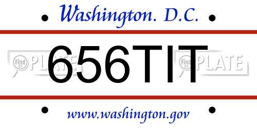 656TIT District Of Columbia License Plate