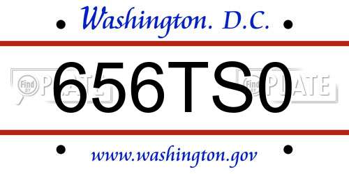656TS0 District Of Columbia License Plate