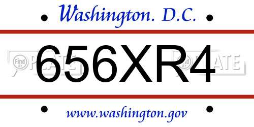 656XR4 District Of Columbia License Plate