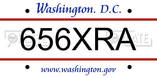 656XRA District Of Columbia License Plate