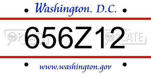 656Z12 District Of Columbia License Plate