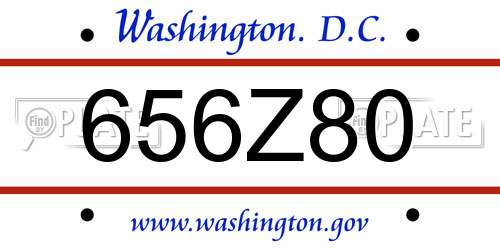 656Z80 District Of Columbia License Plate