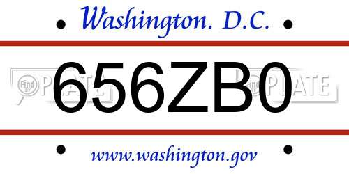 656ZB0 District Of Columbia License Plate