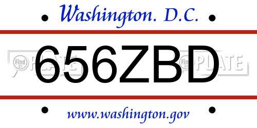 656ZBD District Of Columbia License Plate