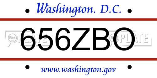 656ZBO District Of Columbia License Plate