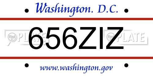 656ZIZ District Of Columbia License Plate