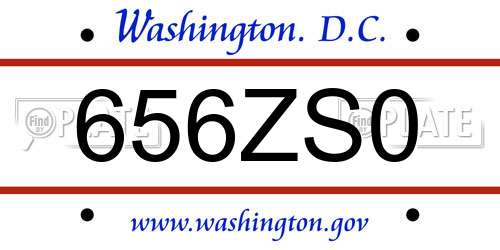 656ZS0 District Of Columbia License Plate