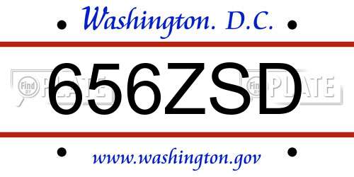 656ZSD District Of Columbia License Plate