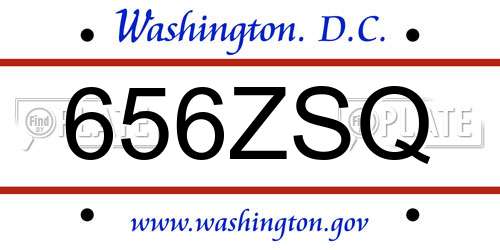 656ZSQ District Of Columbia License Plate