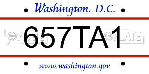 657TA1 District Of Columbia License Plate