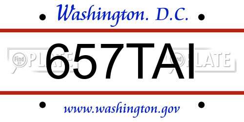 657TAI District Of Columbia License Plate