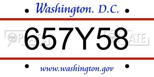 657Y58 District Of Columbia License Plate