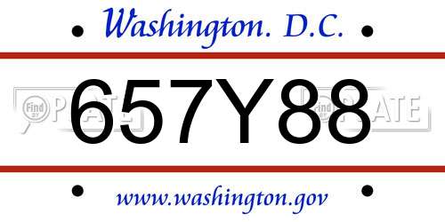 657Y88 District Of Columbia License Plate