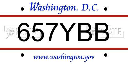 657YBB District Of Columbia License Plate