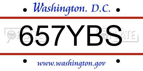 657YBS District Of Columbia License Plate