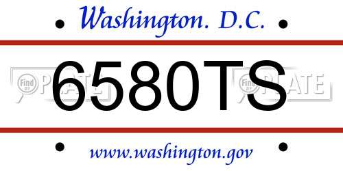 6580TS District Of Columbia License Plate