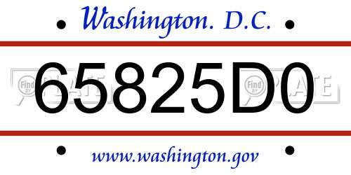 65825D0 District Of Columbia License Plate